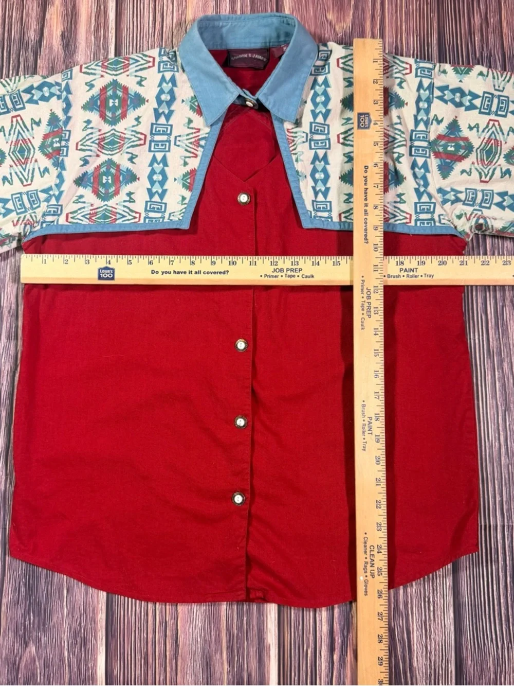 Women’s‎ Vintage Gordon & James Western Cut Out Aztec Button Down Long sleeve M